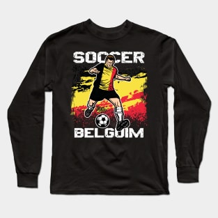 Belgium Soccer Futbol Long Sleeve T-Shirt